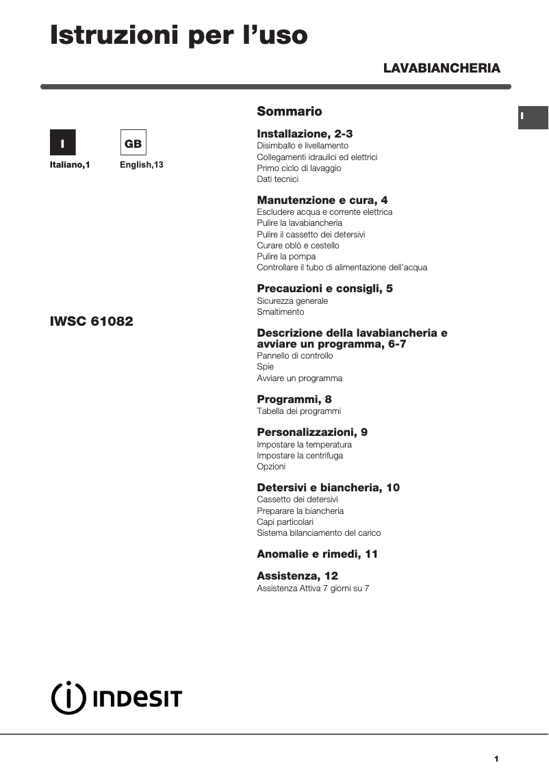 Imagen de la primera página del manual del dispositivo IWSC 61082 CECO