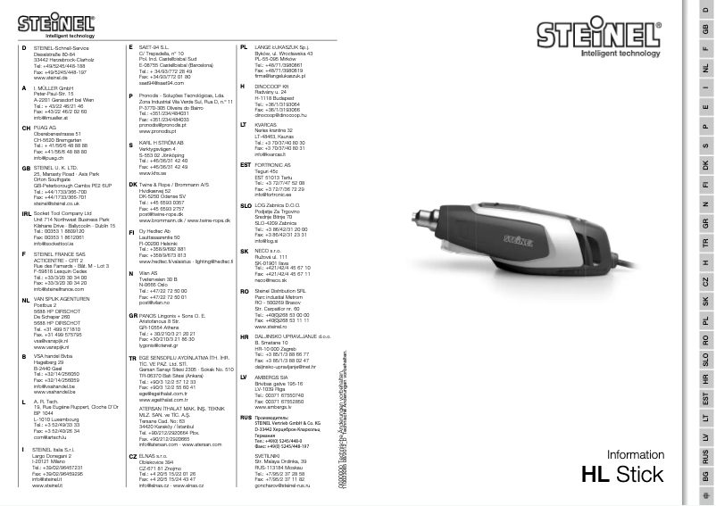 Imagen de la primera página del manual del dispositivo HL Stick 70409