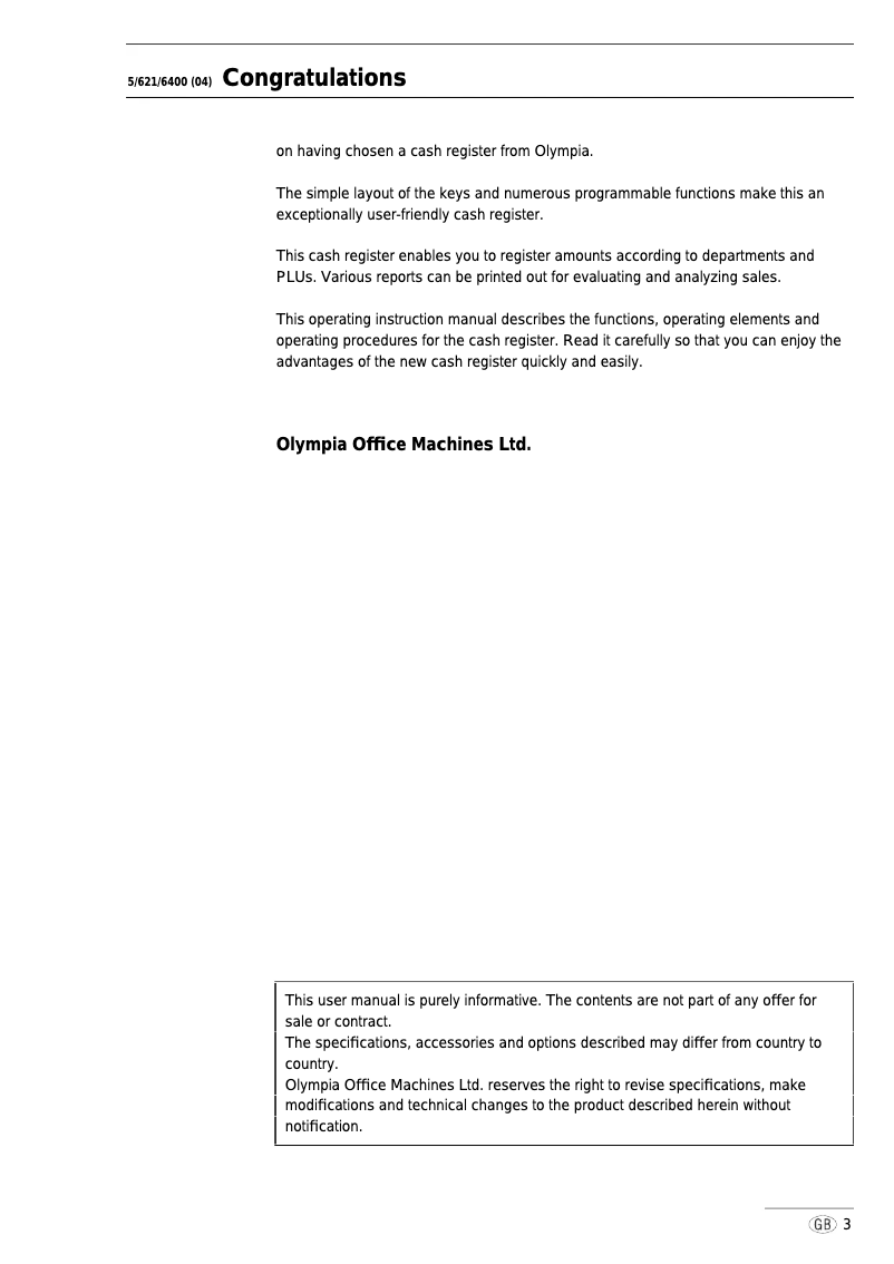 Imagen de la primera página del manual del dispositivo CM 726