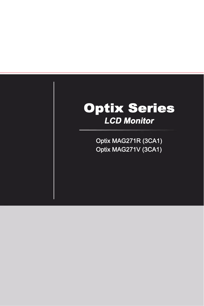 Página nº 1 - Manual de usuario MSI Optix MAG271R
