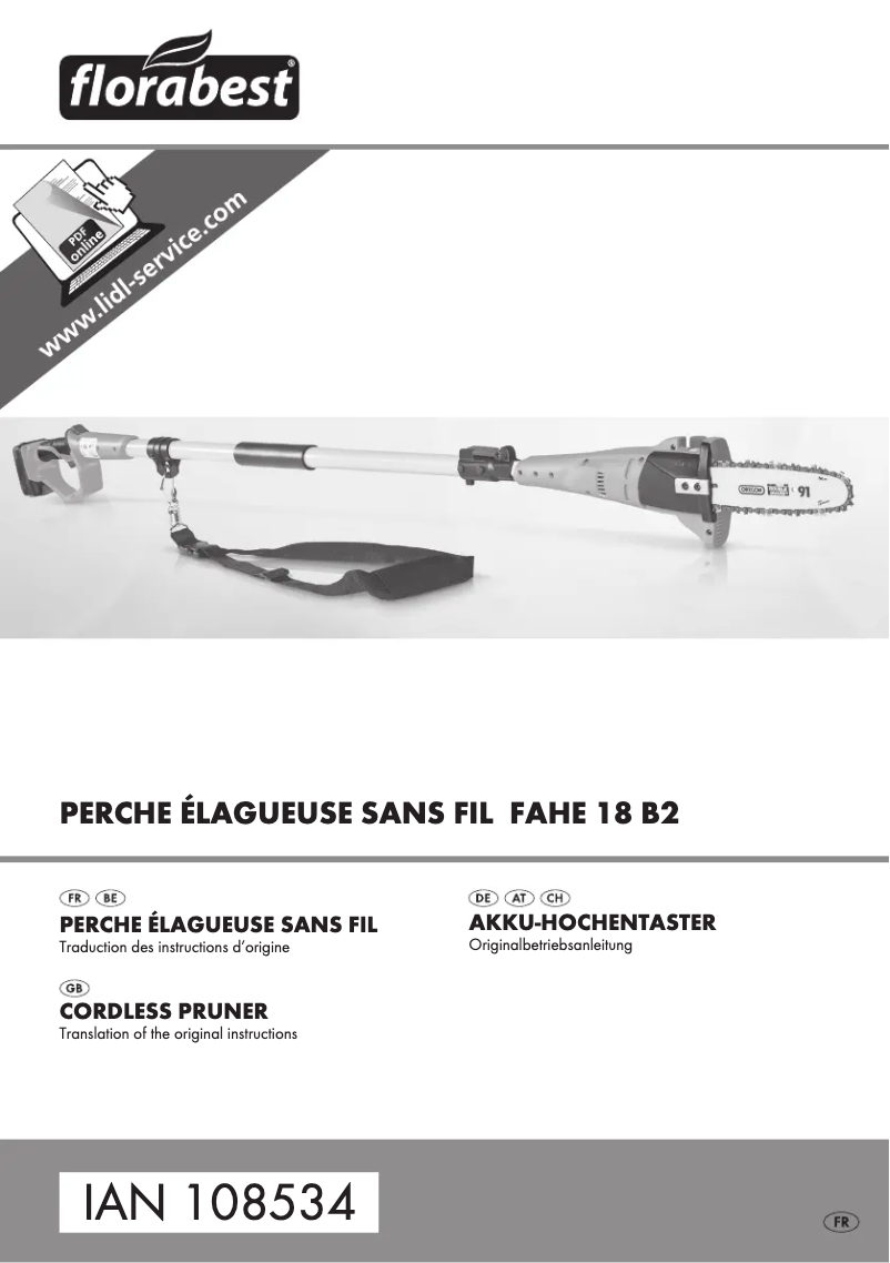 Imagen de la primera página del manual del dispositivo FAHE 18 B2