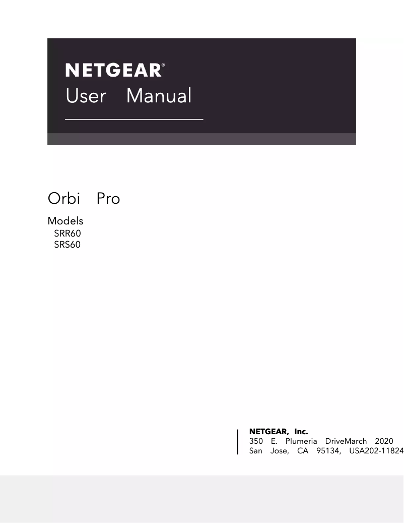 Página 1 del manual Manual de usuario Netgear Orbi Pro SRR60