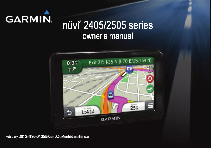 Imagen de la primera página del manual del dispositivo nüvi 2555