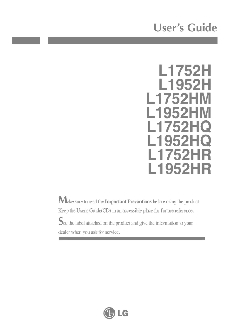 Imagen de la primera página del manual del dispositivo L1952HR