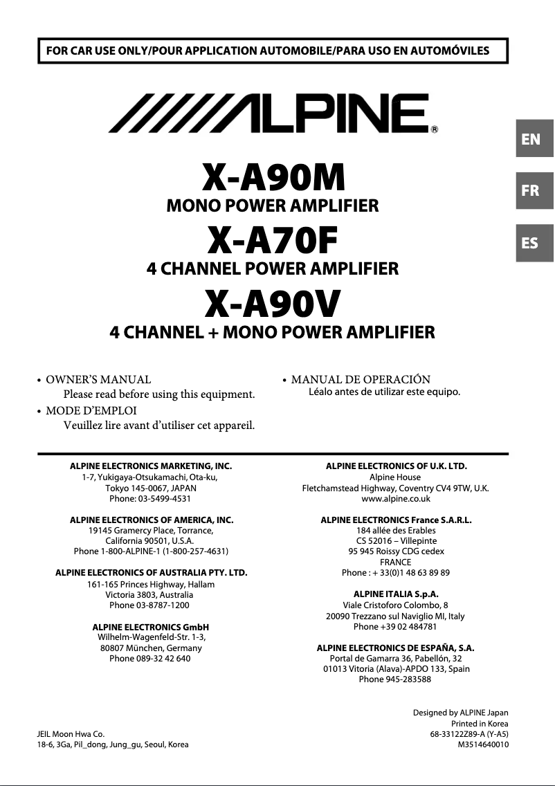 Imagen de la primera página del manual del dispositivo X-A90M