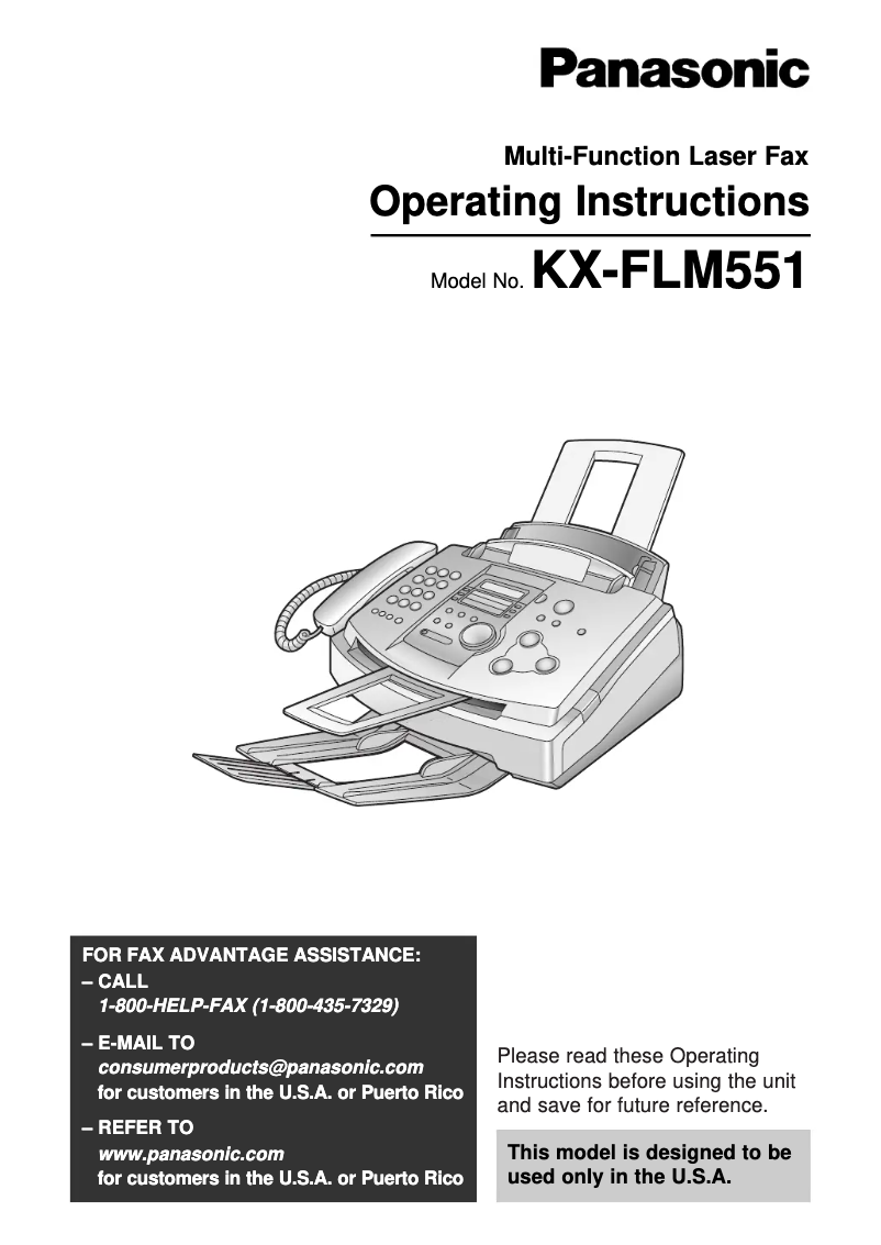 Página 1 del manual Manual de usuario Panasonic KX-FLM551