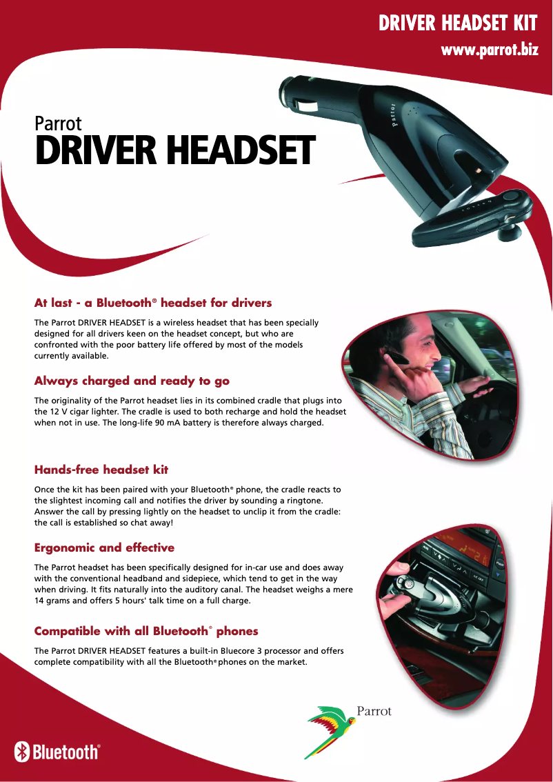 Página 1 del manual Manual de usuario Parrot Driver Headset