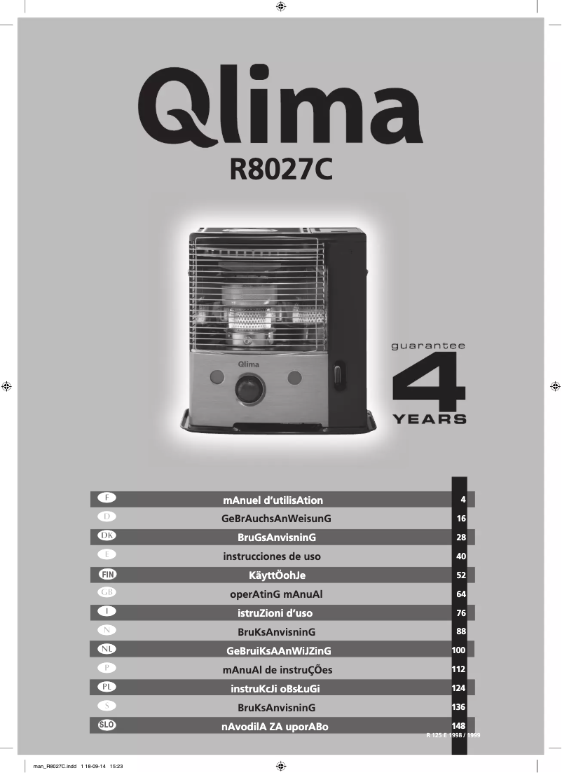 Página 1 del manual Manual de usuario Qlima R8027C