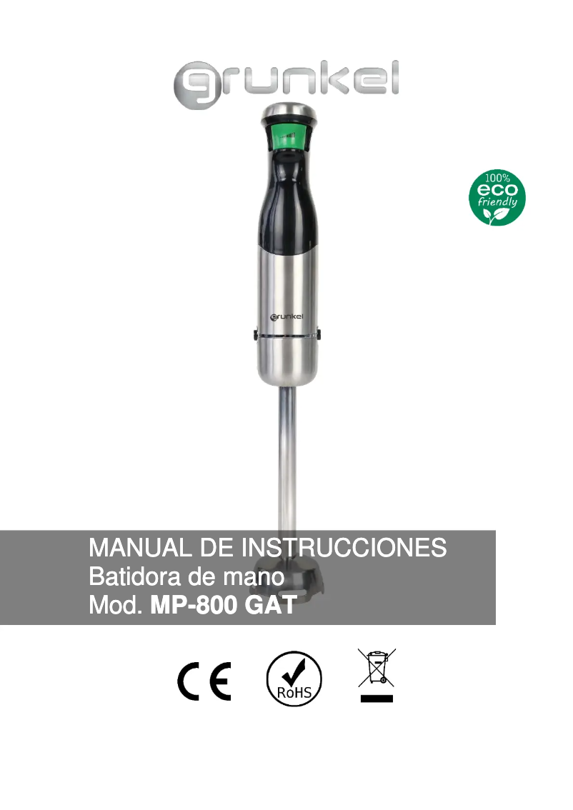 Imagen de la primera página del manual del dispositivo MP-800GAT