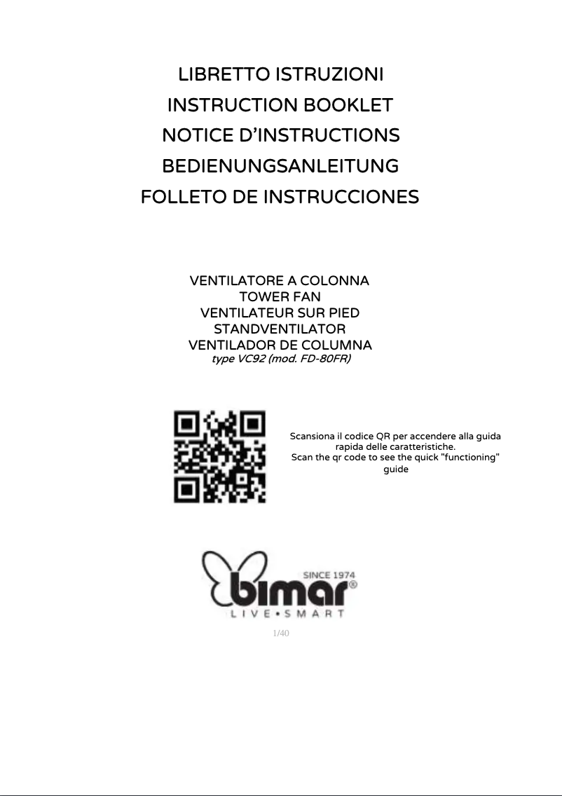 Página 1 del manual Manual de usuario Bimar VC92