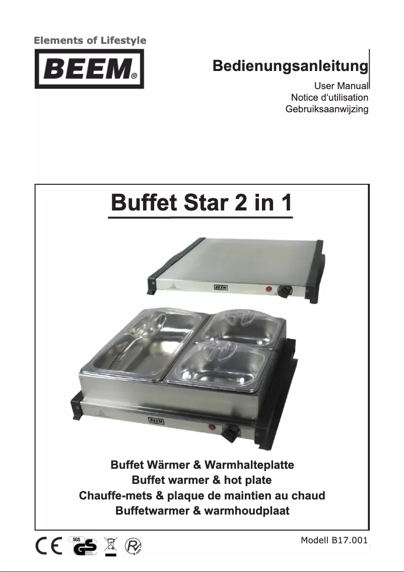 Imagen de la primera página del manual del dispositivo Buffet Star 2 in 1