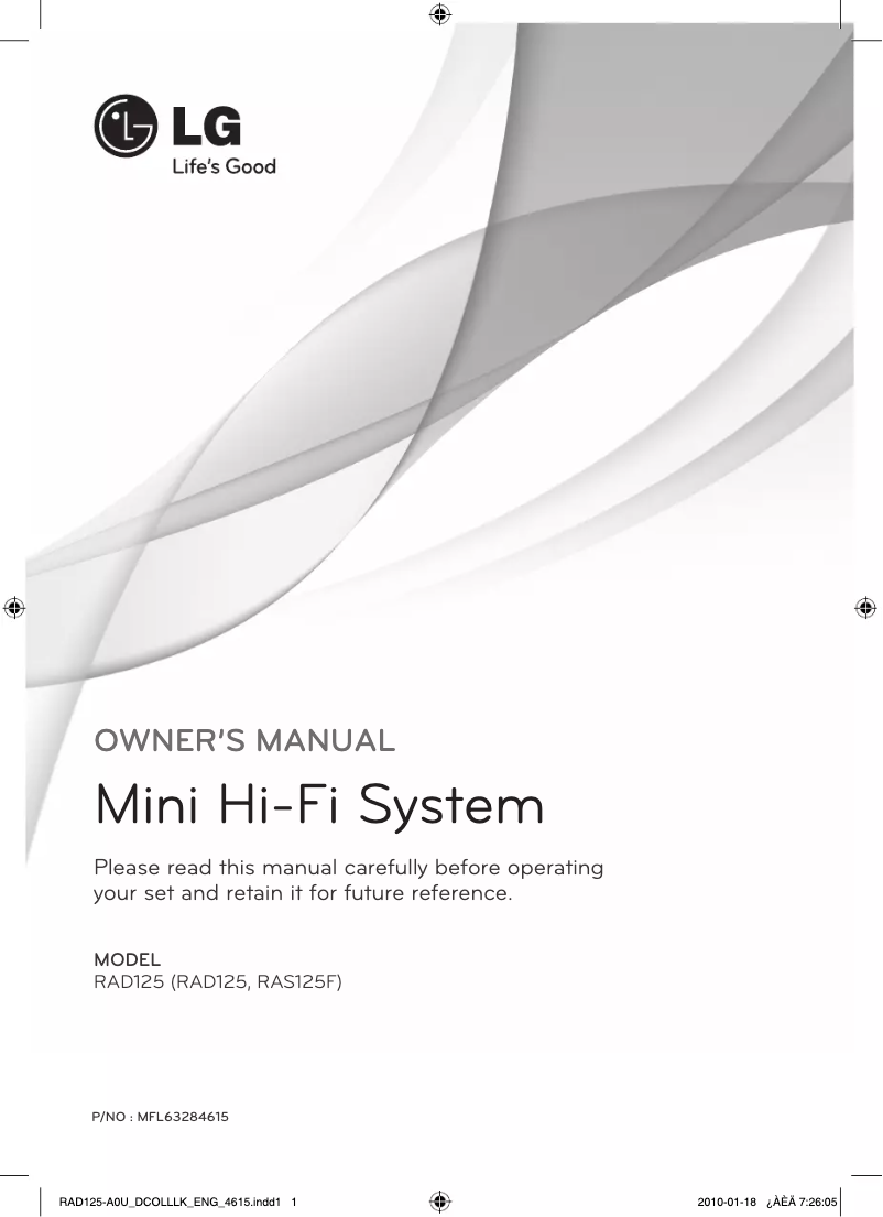 Página nº 1 - Manual de usuario LG RAD125
