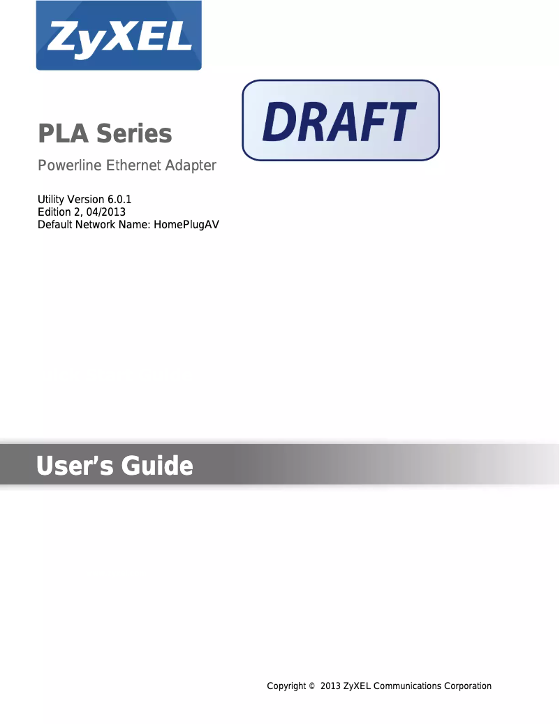 Página 1 del manual Manual de usuario ZyXEL PLA5205