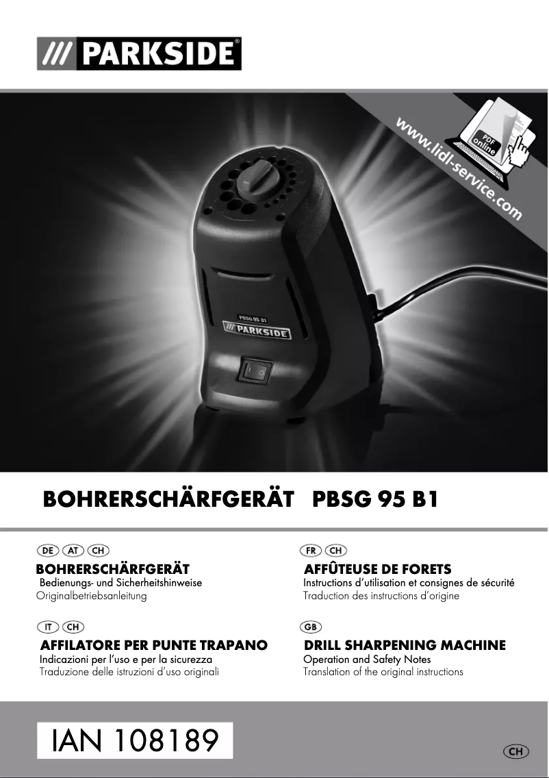 Página 1 del manual Manual de usuario Parkside PBSG 95 B1