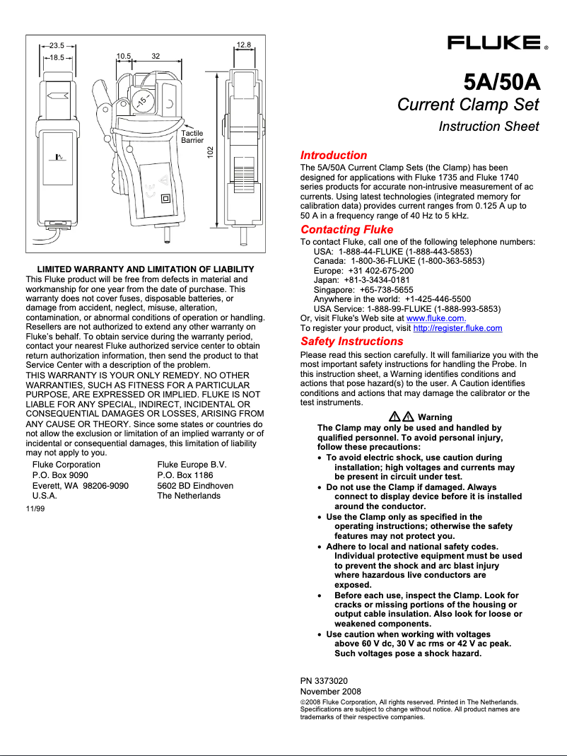Página 1 del manual Manual de usuario Fluke 50A
