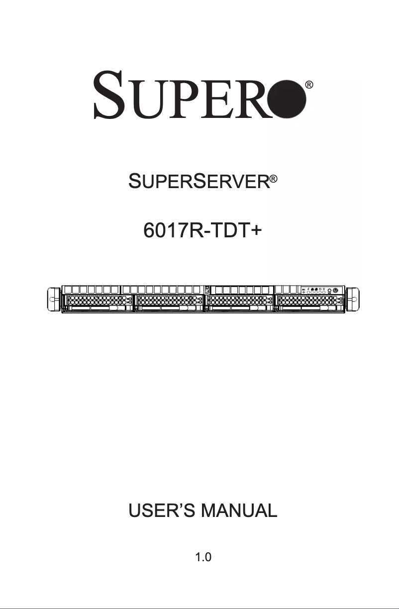 Página 1 del manual Manual de usuario Supermicro SuperServer 6017R-TDT Plus