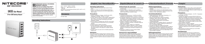 Página 1 del manual Manual de usuario Nitecore UA55