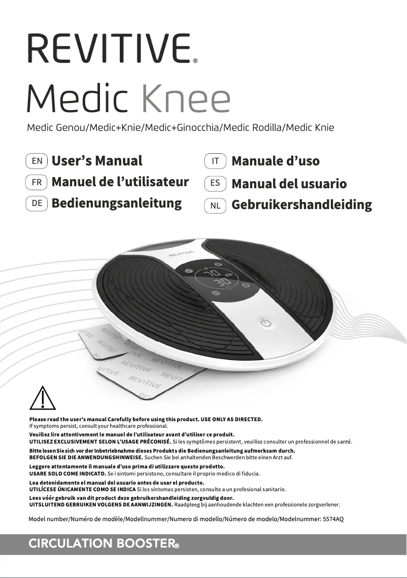 Página 1 del manual Manual de usuario Revitive Medic Knee 5574AQ