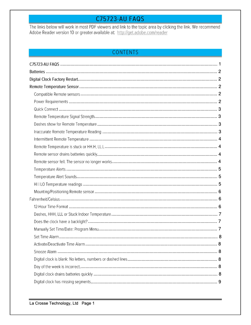 Página nº 1 - Preguntas frecuentes La Crosse Technology C75723-AU