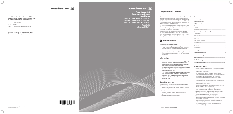 Imagen de la primera página del manual del dispositivo KSE26HRC
