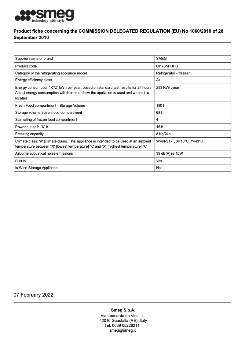 Página 1 del manual Folleto Smeg CI178NFDHS