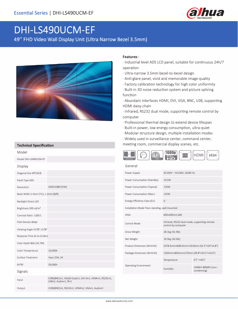 Imagen de la primera página del manual del dispositivo LS490UCM-EF
