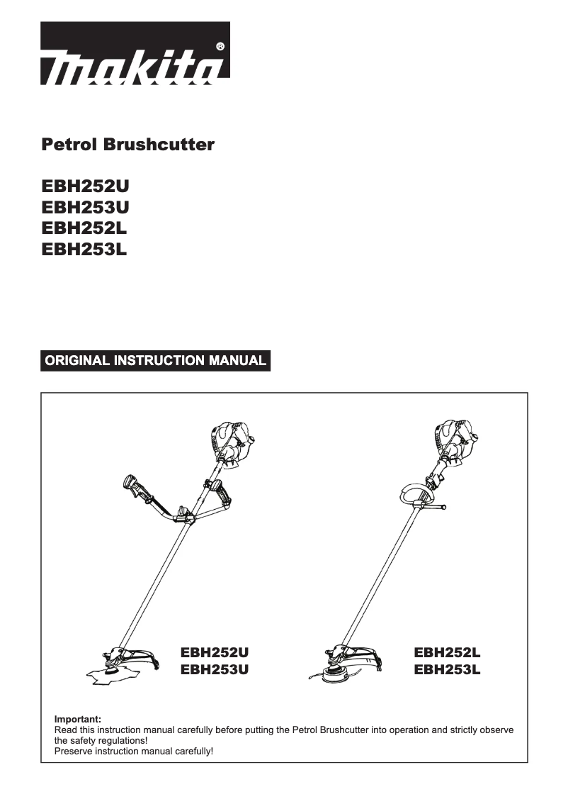 Imagen de la primera página del manual del dispositivo EBH252U
