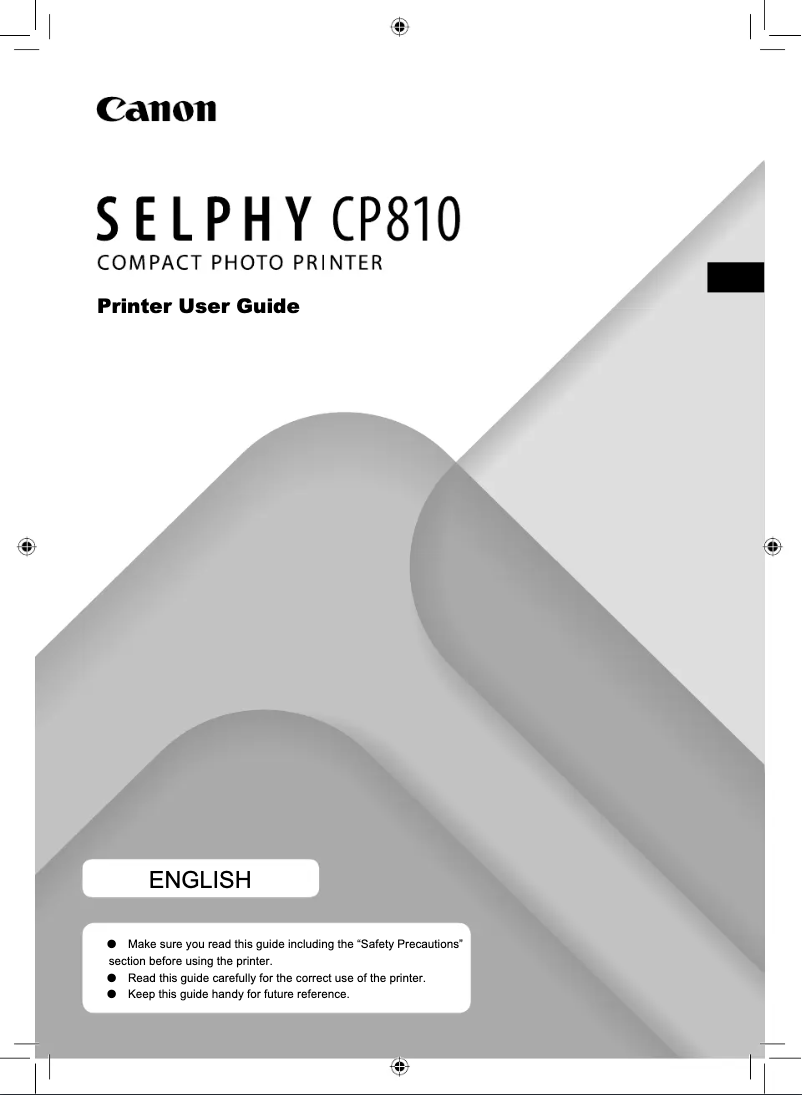 Imagen de la primera página del manual del dispositivo Selphy CP810
