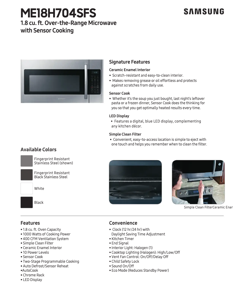 Imagen de la primera página del manual del dispositivo ME18H704SFG/AA