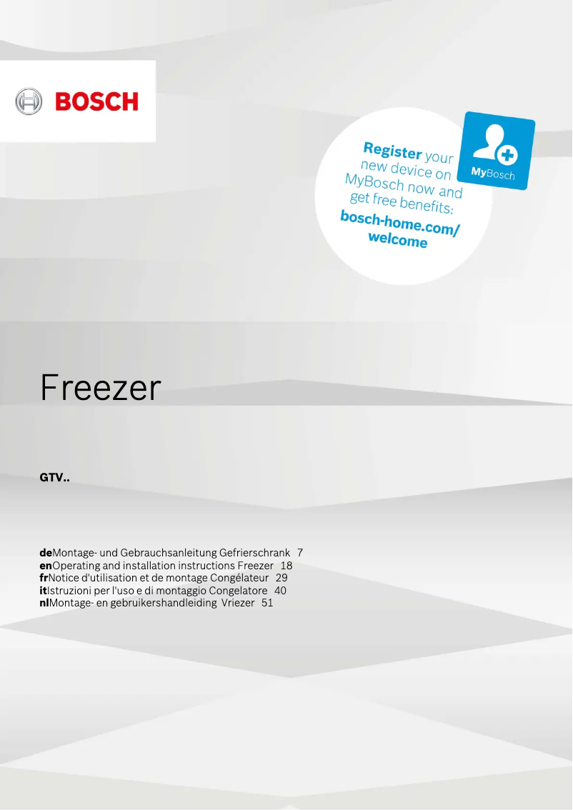 Página 1 del manual Manual de usuario Bosch GTV15NW3A