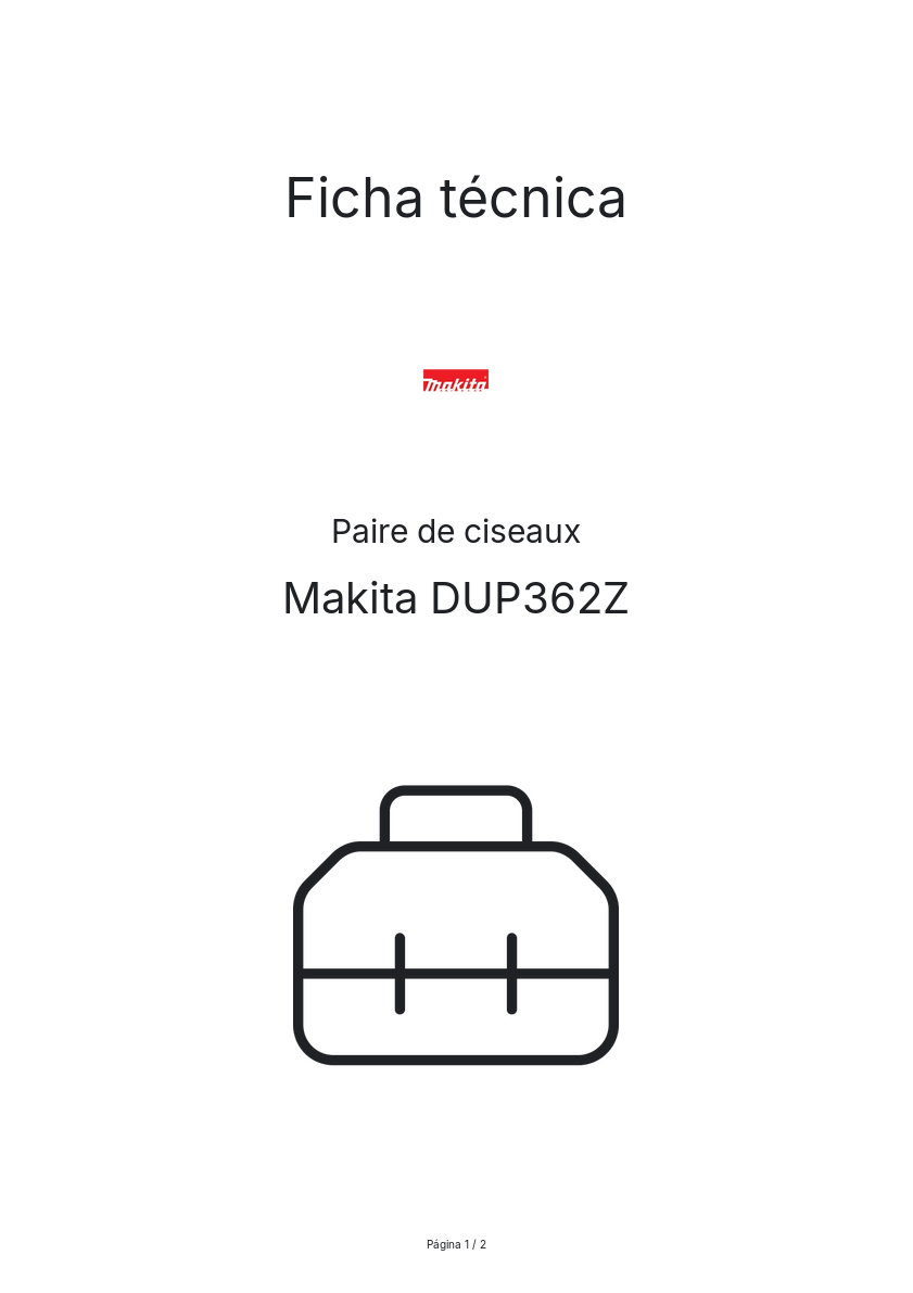 Imagen de la primera página del manual del dispositivo DUP362Z