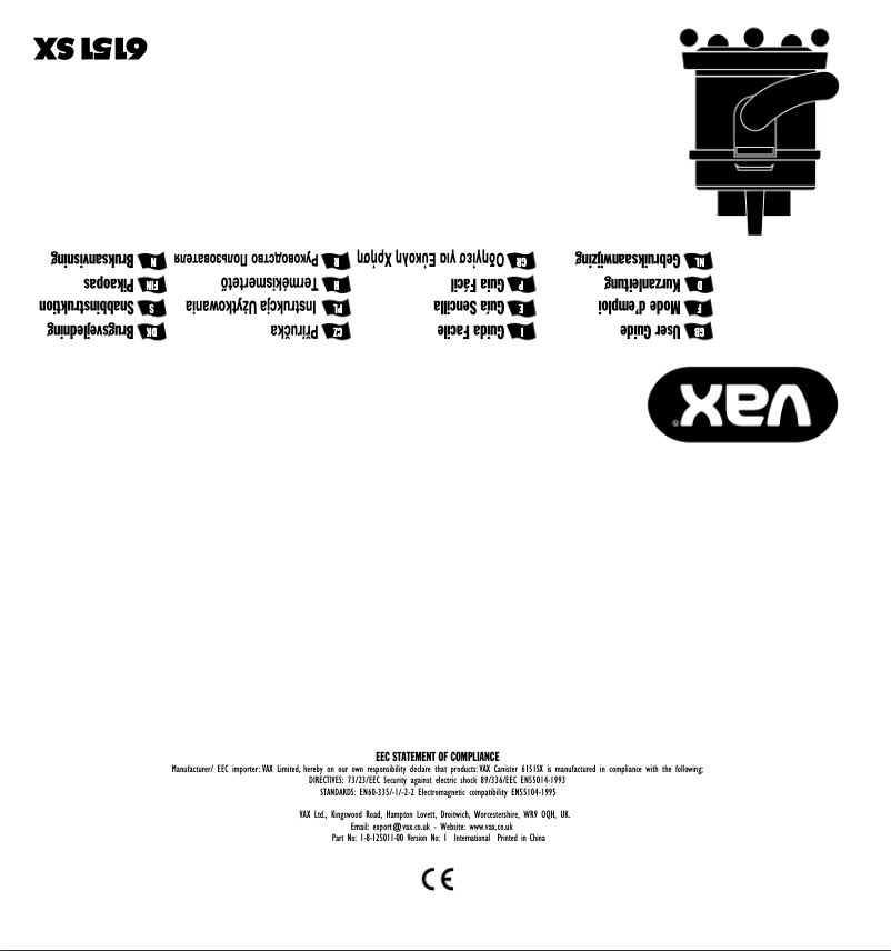 Página 1 del manual Manual de usuario Vax 9131