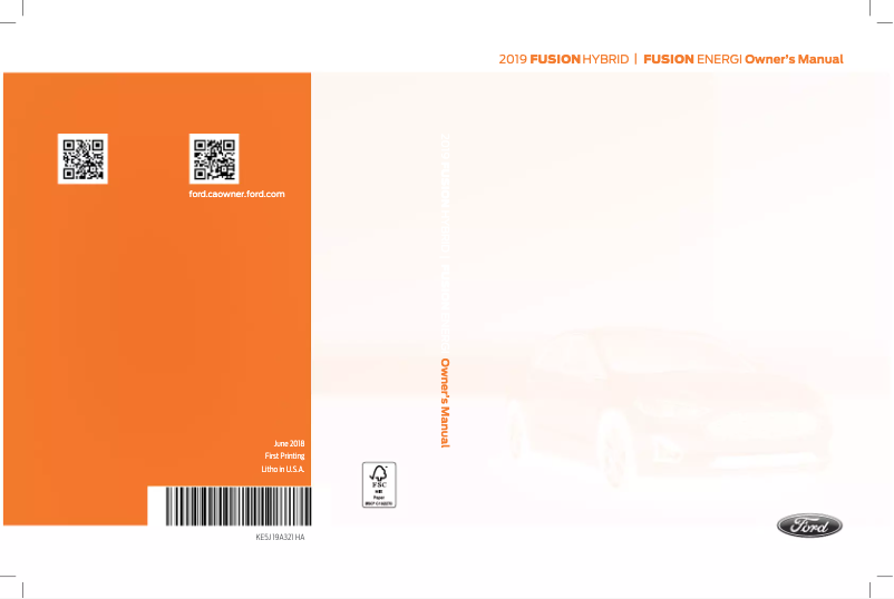 Página 1 del manual Manual de usuario Ford Fusion Energi (2019)