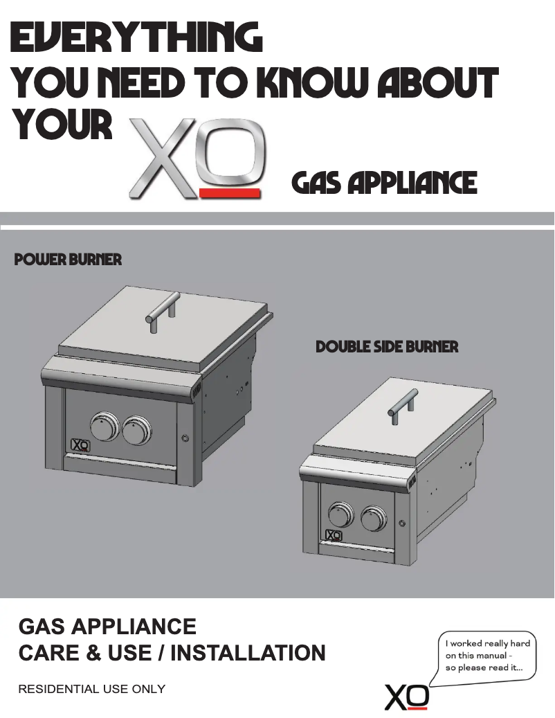Página 1 del manual Manual de usuario XO XOGSIDEBURNN