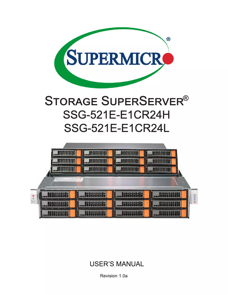 Imagen de la primera página del manual del dispositivo SuperServer SSG-521E-E1CR24L