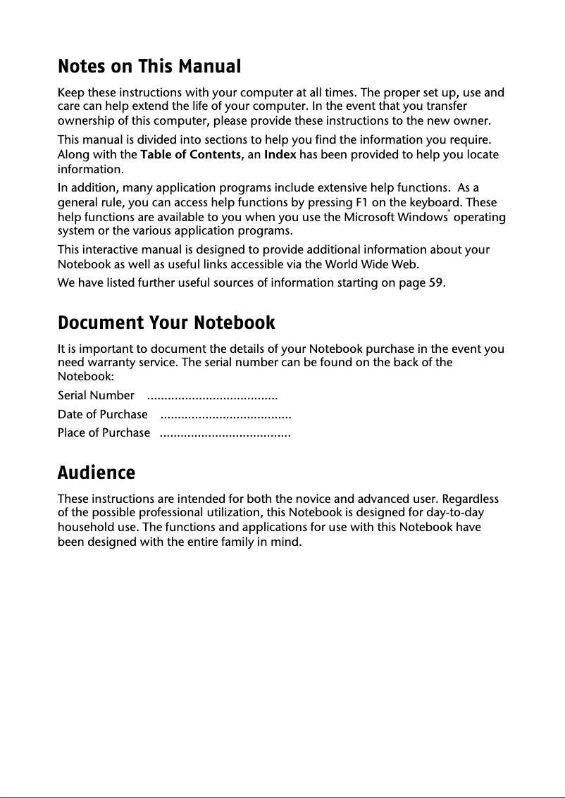 Imagen de la primera página del manual del dispositivo Akoya E2291TB-C64F4SO