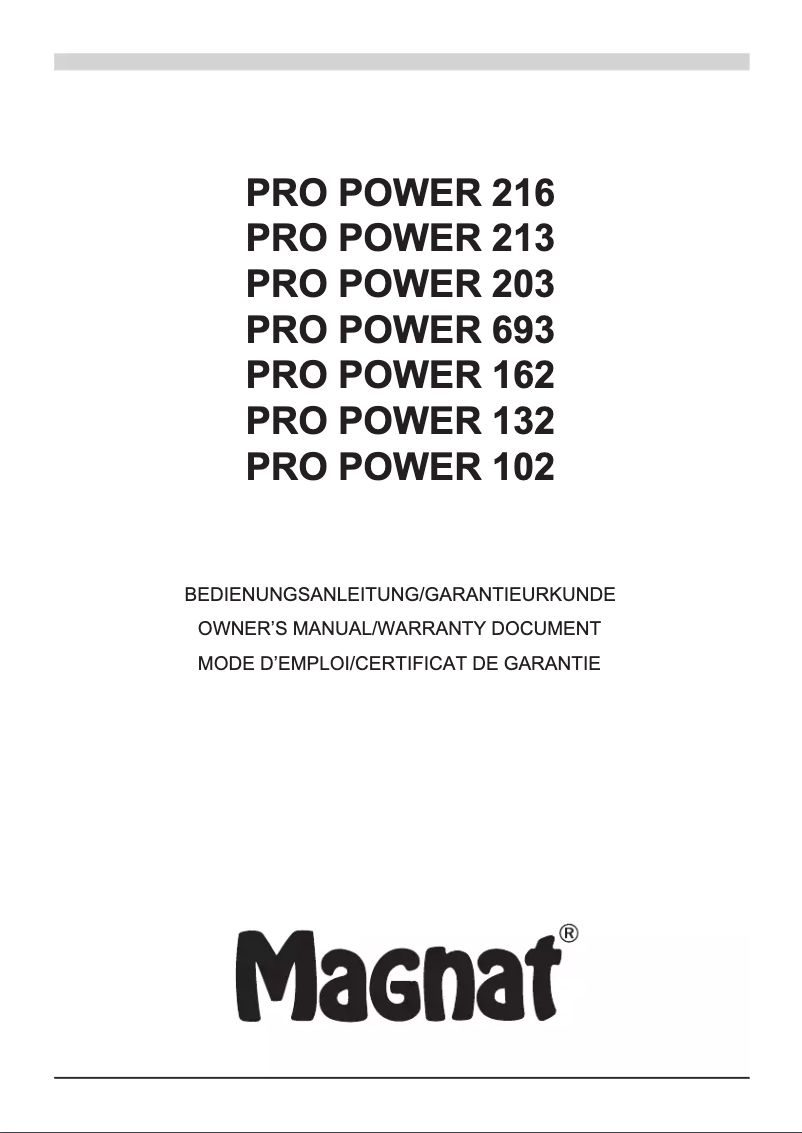 Página 1 del manual Manual de usuario Magnat Pro Power 203