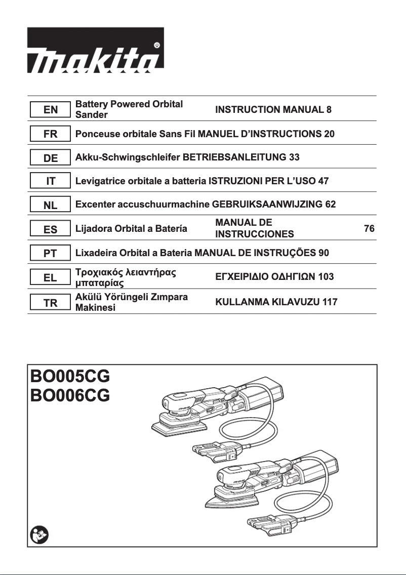Página 1 del manual Manual de usuario Makita BO005CG