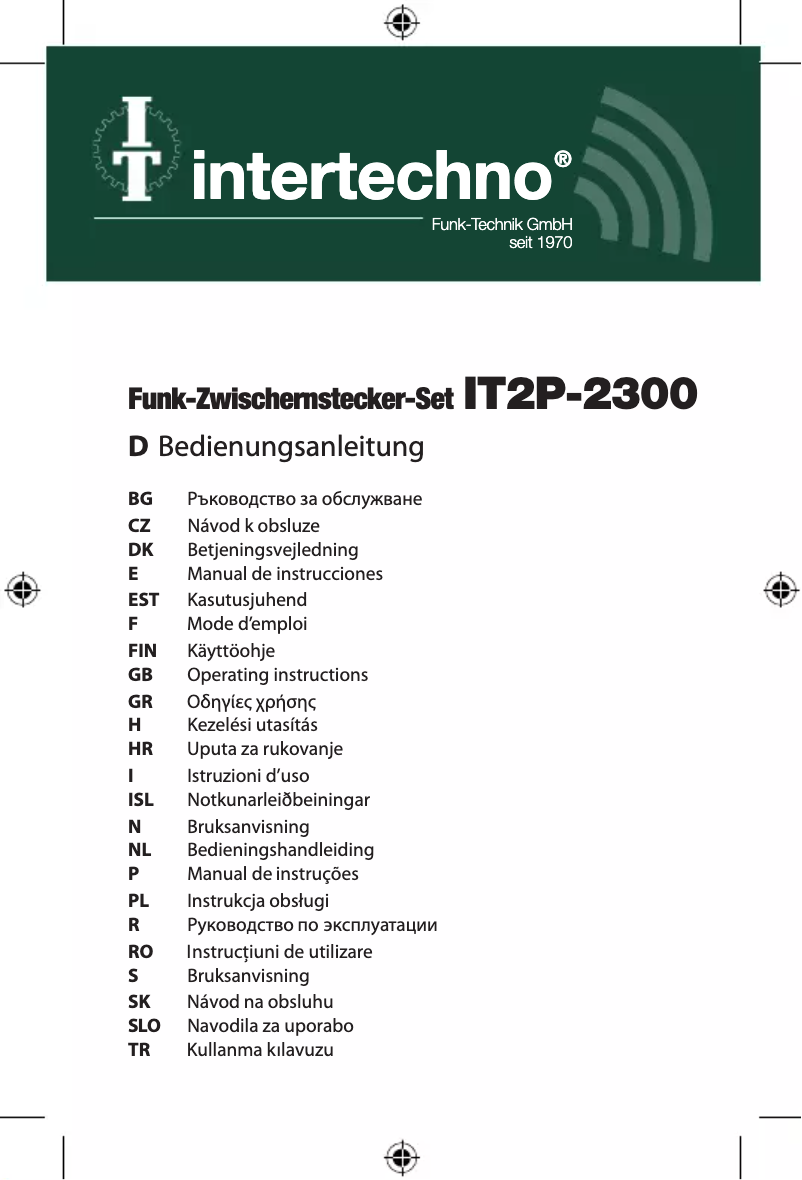 Página 1 del manual Manual de usuario Intertechno IT2P-2300