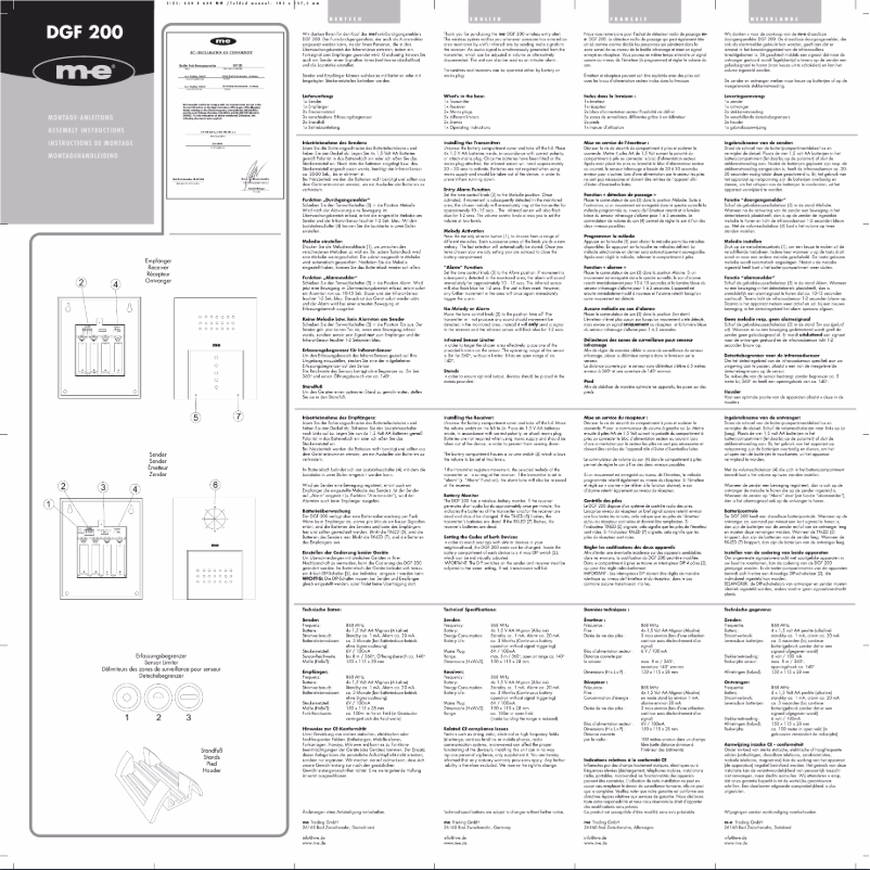 Imagen de la primera página del manual del dispositivo DGF-200