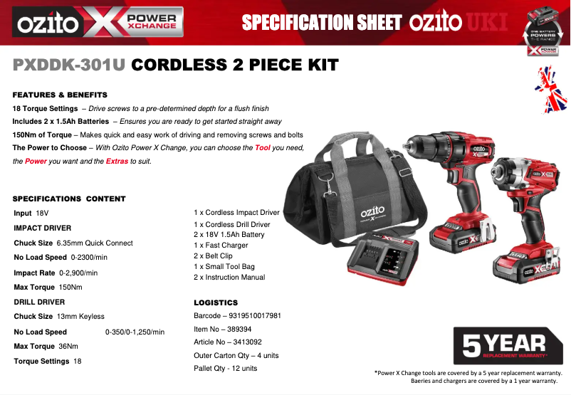 Imagen de la primera página del manual del dispositivo PXDDK-301U