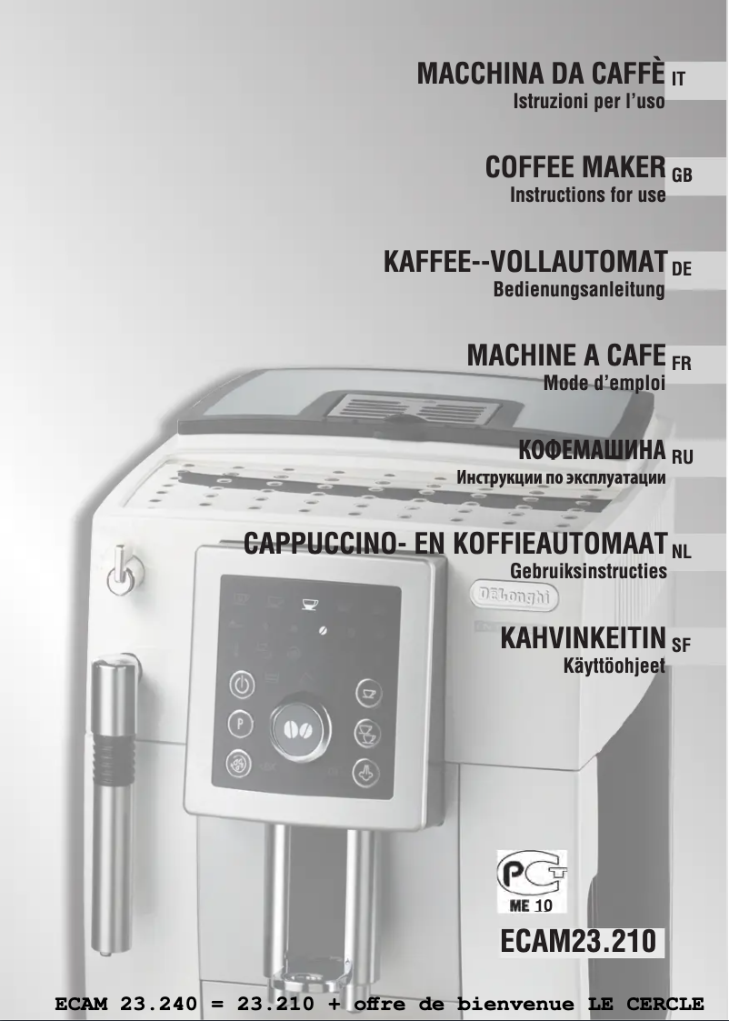 Página 1 del manual Manual de usuario DeLonghi Intensa ECAM 23.240