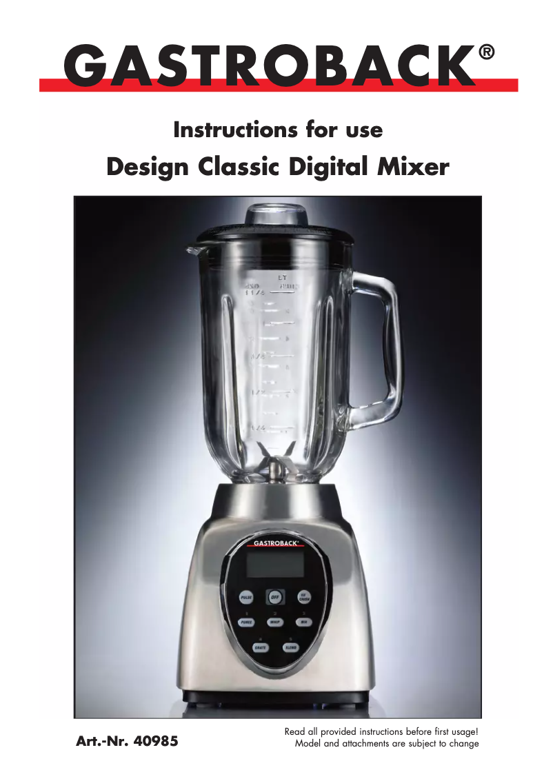 Imagen de la primera página del manual del dispositivo 40985