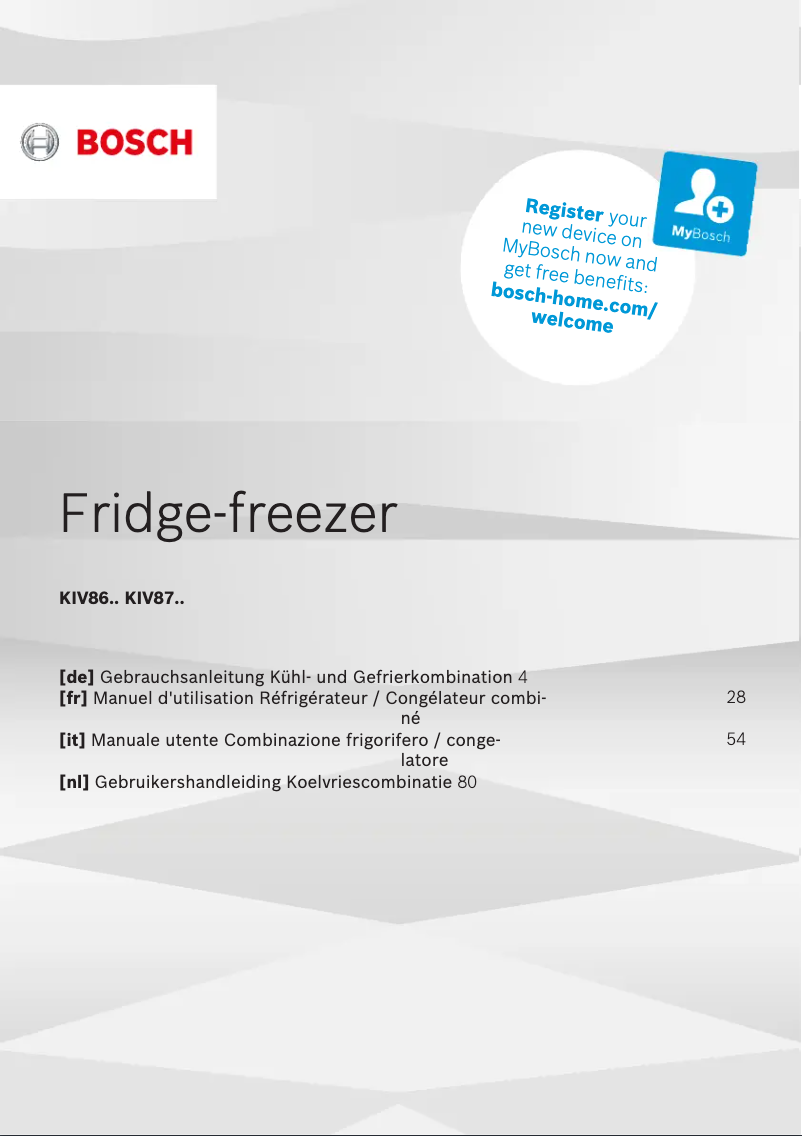 Página nº 1 - Manual de usuario Bosch KIV86NSF0