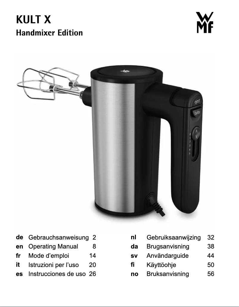 Imagen de la primera página del manual del dispositivo Kult X 04.1656.0011