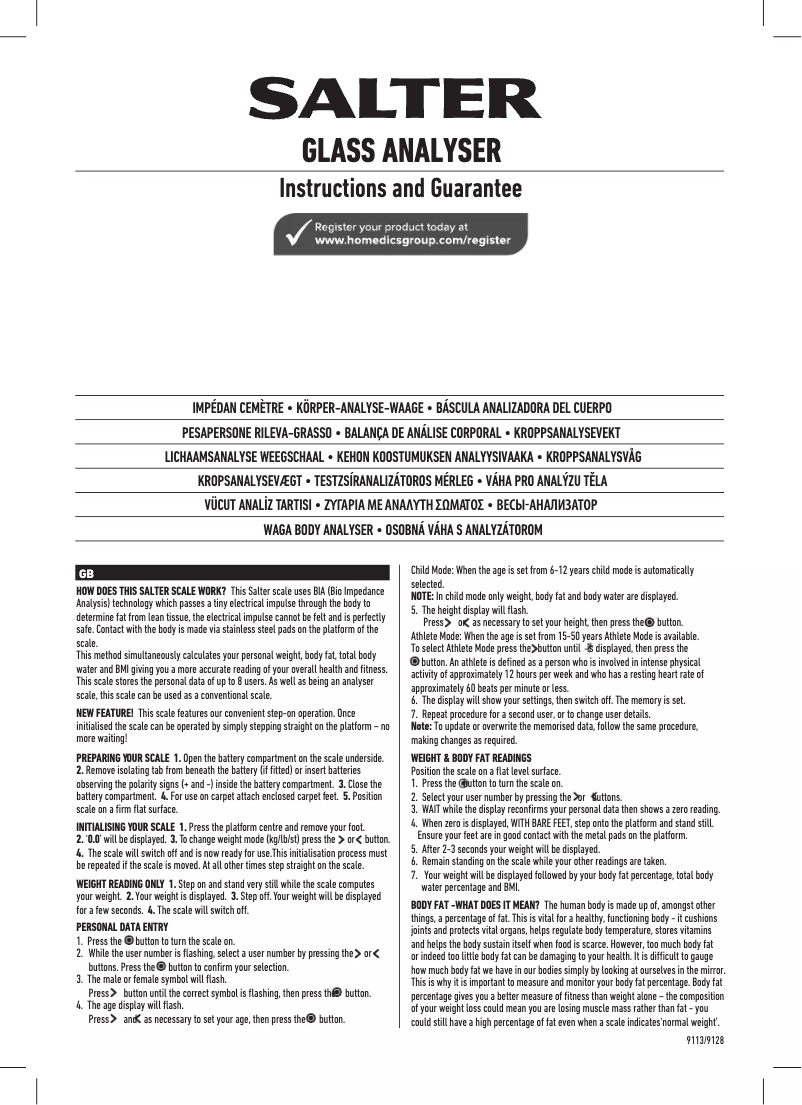 Imagen de la primera página del manual del dispositivo 9128 BK3R