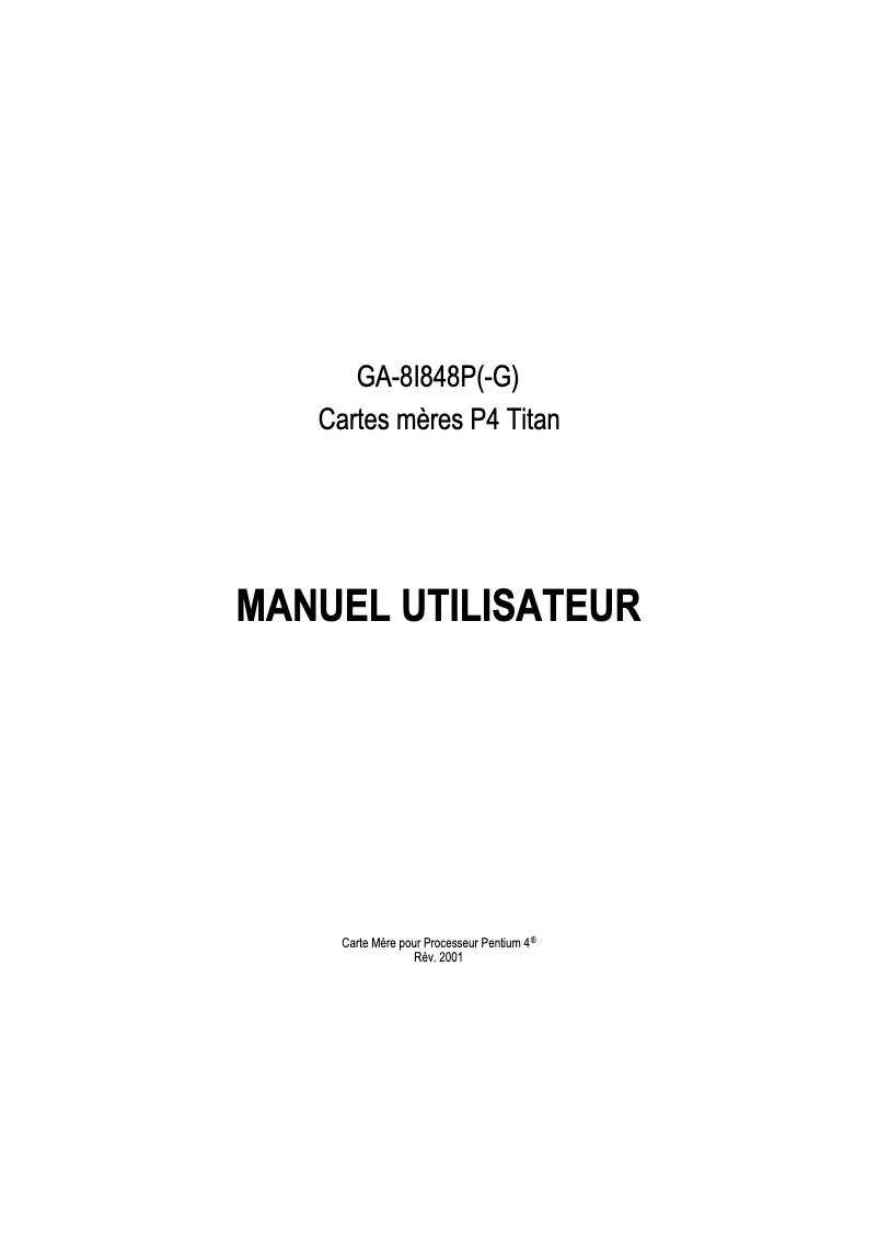 Imagen de la primera página del manual del dispositivo GA-8I848P-G