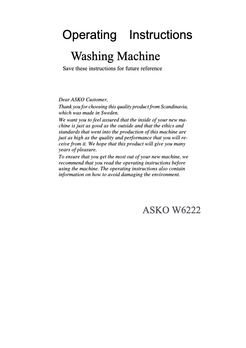 Imagen de la primera página del manual del dispositivo W6222