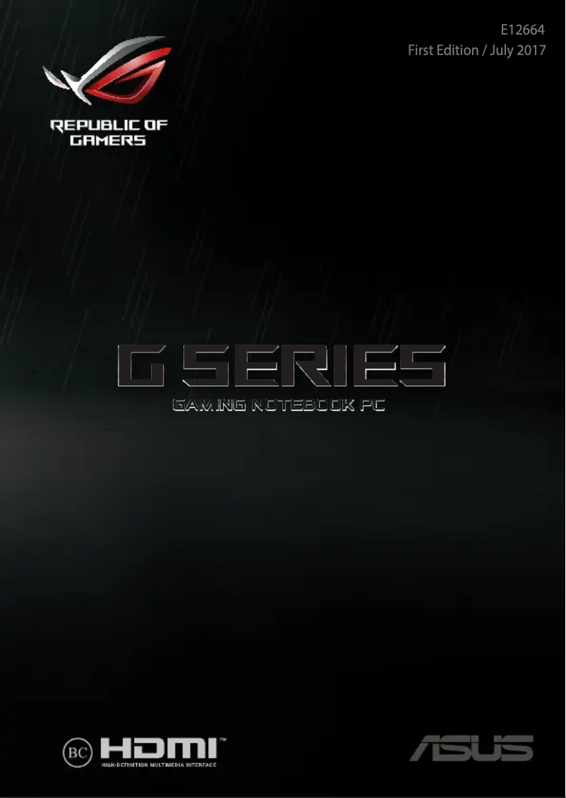 Imagen de la primera página del manual del dispositivo ROG Strix GL503GE