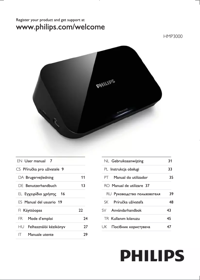 Imagen de la primera página del manual del dispositivo HMP3000